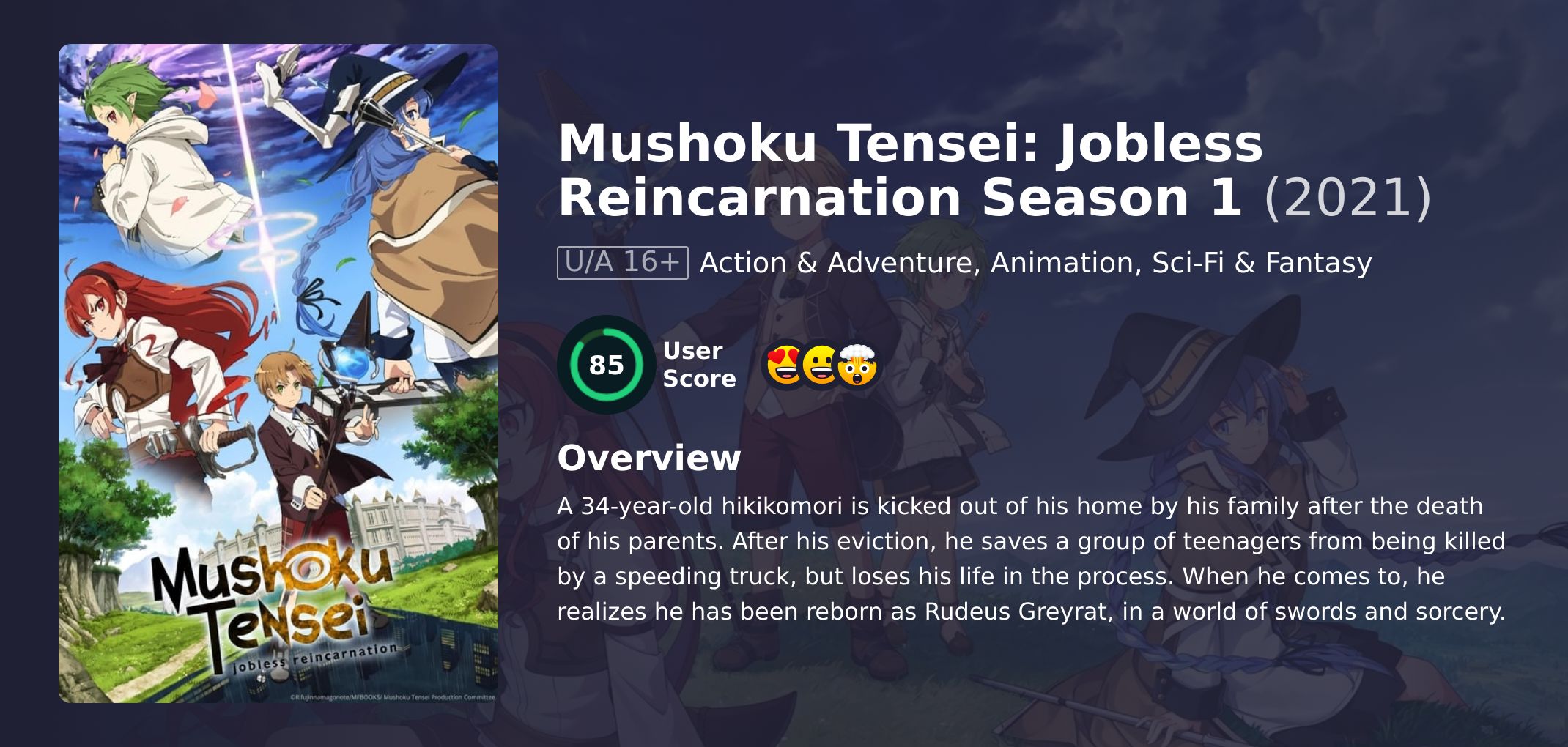 Mushoku Tensei: Jobless Reincarnation Season 1 Hindi Dubbed